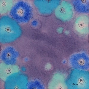 花柄のシルエット（青） ｜ Floral Silhouette (Blue)